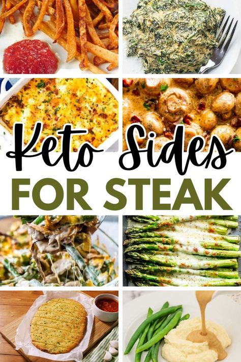 Are you wondering what can you eat with meat on keto? Then try these keto side dishes for steak. Steak Dinner Side Dishes, Sides For Steak, Side Dishes For Steak, Keto Steak, Steak Dinner Sides, Steak Sides, Lamb Dinner, Keto Sides, Steak Side Dishes