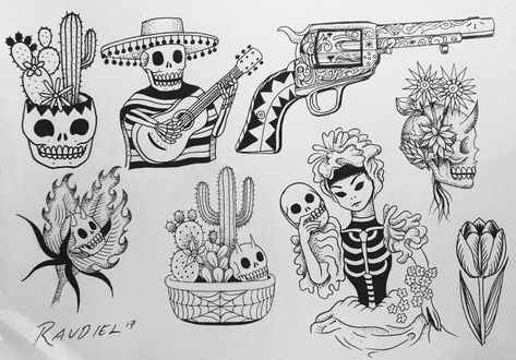 Dia De Los Muertos Tattoo Ideas, Small Mexican Tattoo, Mexico Inspired Tattoo, Tattoo Mexicana, Marionette Tattoo, Mexico Tattoo Ideas, Traditional Mexican Tattoo, Mexican Tattoo Ideas, Mexican Heritage Tattoos