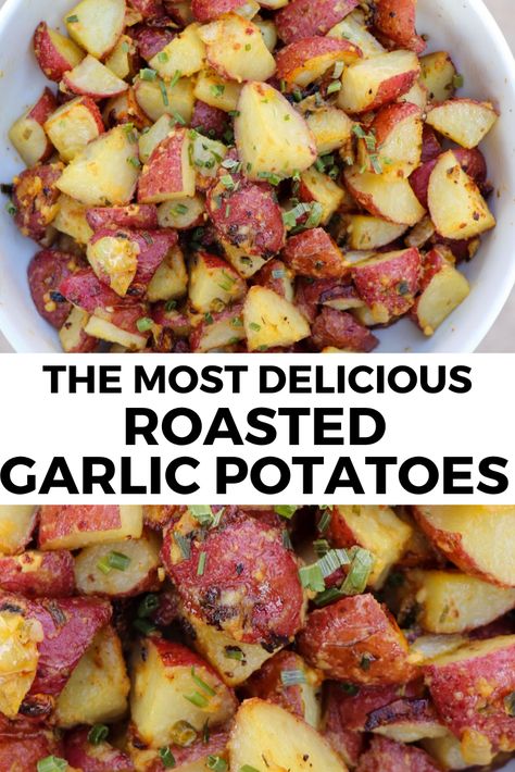 These roasted garlic potatoes are beyond delicious and so easy! Plus, this recipe is completely dairy-free. #vegan #veganrecipes #plantbased #plantbasedrecipes #sixvegansisters Gluten Free Dairy Free Vegetable Side Dishes, Dairy Soy Free Thanksgiving, Non Dairy Potato Recipes, Potato Side Dishes Dairy Free, Dairy Free Potatoes Recipes, Gluten Free Dairy Free Potato Recipes, Gluten And Dairy Free Sides Dishes, Dairy Free Potato Recipes, Dairy Free Potatoes