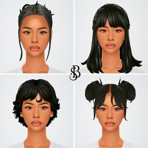 Short Hairstyles Sims 4 Cc, Short Female Hair Cc Sims 4, Sims 4 Short Maxis Match Hair, Sims 4 Short Bangs Hair, Sims 4 Cc Bob Hair With Bangs, Sims 4 Tsr, Sims Hair, Sims 4 Cas, Sims Mods