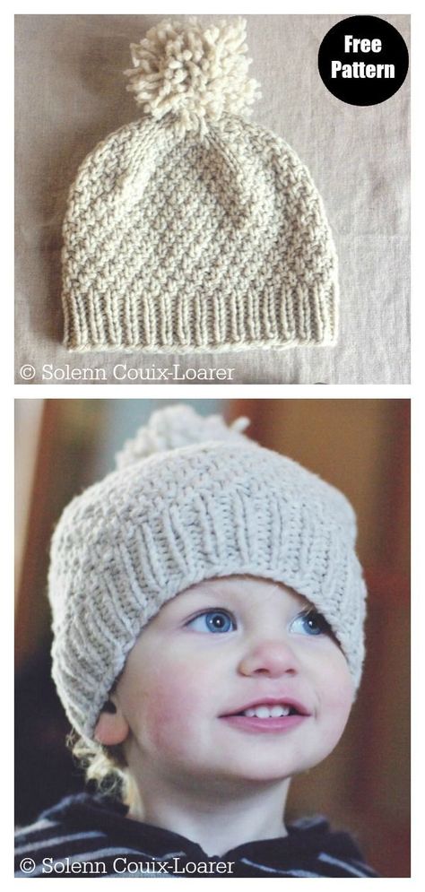 Toddler Hat Pattern, Child Hat Knitting Pattern, Hat Free Knitting Pattern, Kids Hats Patterns, Baby Hat Knitting Patterns Free, Baby Hat Free Pattern, Beanie Pattern Free, Girls Knit Hat, Child Hat