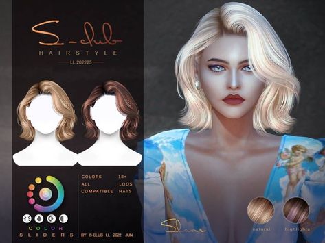 Short Hair Highlights, Hair Sketch, Natural Highlights, Sims 4 Gameplay, Sims Games, Club Hairstyles, Sims4 Clothes, Sims 4 Cc Packs, Sims Hair