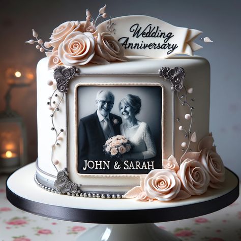 Celebrate Love Wedding Anniversary Cake with Name and Photo (2) 70th Wedding Anniversary Cake, 15th Wedding Anniversary Cake, Anniversary Theme Cake, Silver Anniversary Cake, 60th Anniversary Cake, Vow Renewal Cake, 60 Wedding Anniversary Cake, Anniversary Cake With Photo, 40 Anniversary