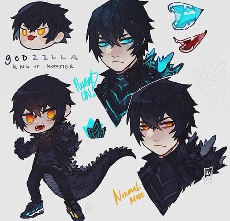 Godzilla Monsters As Humans, Godzilla As A Human, Godzilla Human Version Male, Godzilla X Mothra Human, Godzilla Human Version, Godzilla Oc, Human Godzilla, Godzilla Gijinka, Y2k Boy