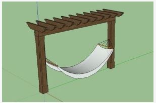 Pergola Hammock, Pergola Design, Deck With Pergola, Hammock Stand, Pergola Plans, Backyard Projects, Backyard Fun, Pergola Shade, Garden Structures