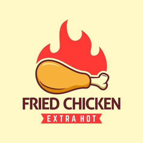 Fried chicken logo template, Suitable for restaurant and cafe logo Fried Chicken Restaurant Design, Chicken Logo Ideas, Chicken Shop Logo, Fried Chicken Logo Design Idea, Chicken Shop Logo Design, Fried Chicken Branding Design, Fried Chicken Vector, Chicken Restaurant Logos, Fast Chicken Recipes