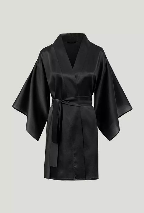 Black silk robe