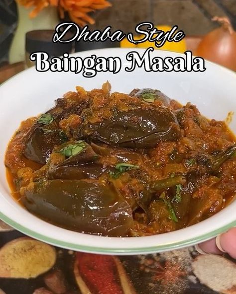 Bengan Recipes Indian, Baingan Masala, Simple Dinner Recipes, Simple Dinner, Green Chilli, Red Chilli, Indian Dishes, Garam Masala, Easy Dinner Recipes