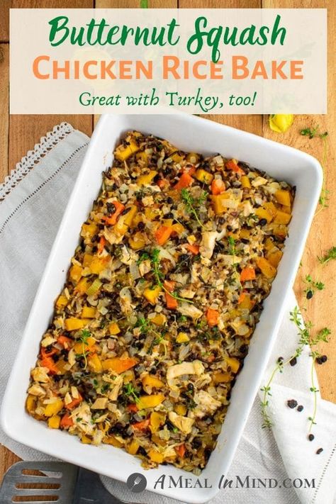 Butternut Squash Chicken, Chicken Rice Bake, Healthy Fried Chicken, Savory Butternut Squash, Gluten Free Recipes For Kids, Rice Bake, Comfort Food Chicken, Chicken And Butternut Squash, Leftover Chicken Recipes