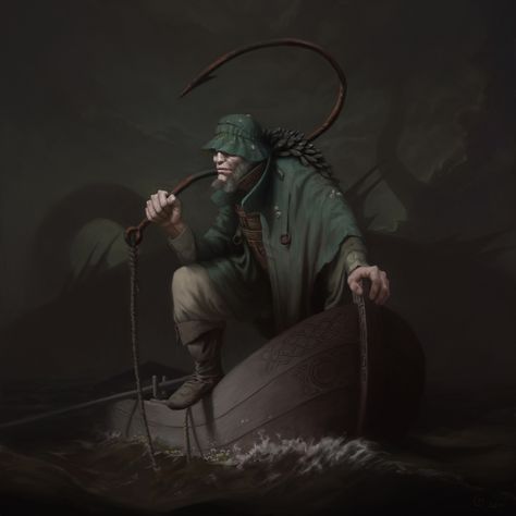 Fisherman Concept Art, Dnd Fisherman, Fantasy Fisherman, Fisherman Character Design, Fisherman Character, Bayou Country, Old Fisherman, Character Actions, Survival Horror Game