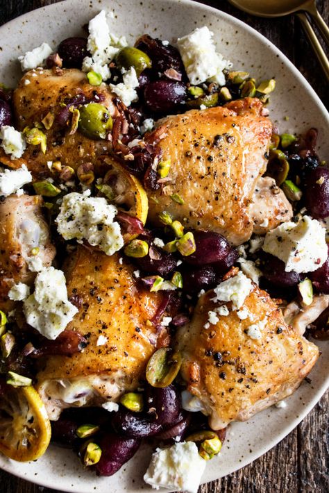 Chicken With Grapes, Dizzy Cook, Castelvetrano Olives, The Original Dish, Fall Pasta, One Skillet Meals, Fall Recipes Healthy, Health Dinner, Winner Winner