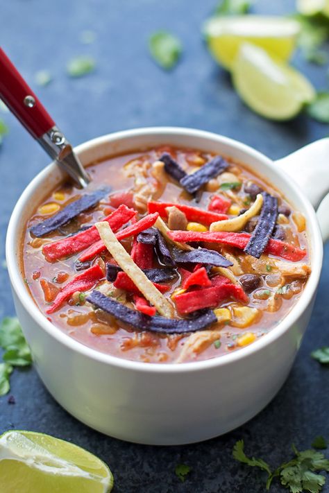 Chicken Tortilla Soup Recipe Tortilla Soup Dairy Free, Dairy Free Chicken Tortilla Soup, Chicken Tortilla Soup Dairy Free, Soup Dairy Free Gluten Free, Soup Dairy Free, Quick Soup, Chicken Tortillas Soups Recipe, Tortilla Soup Recipe, Dairy Free Gluten Free