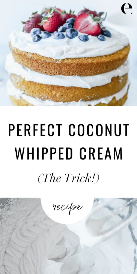 Coconut Whipped Cream Recipe, Vegan Frosting, Aip Desserts, Vegan Whipped Cream, Paleo Desserts, Vegan Sugar, Coconut Whipped Cream, Cream Recipes, Fresh Berries