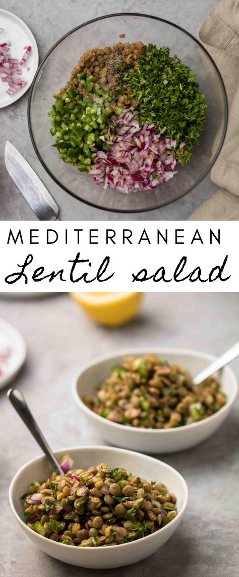 Lentil Sides, Lentil Salad Recipes Cold, Cold Lentil Salad, Mediterranean Lentil Salad, Healthy Holiday Sides, Lifestyle Of A Foodie, Lentil Salad Recipes, Recipe Salad, Mediterranean Salad