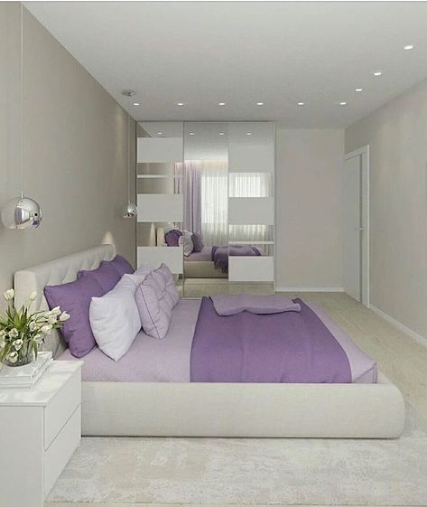 If you have ever thought concerning restoring your bedroom and decided to get some chances to design a master bedroom, take a look at the board and let you inspiring! Bedroom design ideas!роскошная спальня Apartment Design Exterior, Purple And Beige, Girly Apartment Decor, Purple Bedrooms, Purple Bedroom, Bedroom Organization, Beige Bed, Bedroom Wall Colors, Dekorasi Kamar Tidur