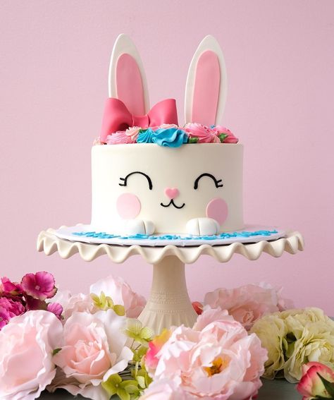 Michelle's Patisserie on Instagram: “We hope everybunny had a great first day of spring! 🌺🐇💐😎 Easter is right around the corner! Email or call us for a special custom cake or…” Pink Bunny Cake, Birthday Cake Bunny, Easter First Birthday, Bakery Food, Bunny Party, Bunny Birthday, Bunny Cake, Kids Party Food