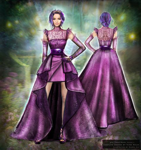 Descendants Party Ideas Birthdays, Descendants Clothes, Disney Descendants Mal, Descendants Disney, Disney Descendants 2, Instagram Concept, Mal Descendants, Avengers Outfits, Purple Wedding Dress