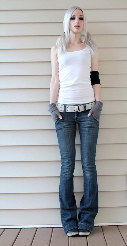 Wife Beater Outfit, Kate Lambert, Dystopian Art, Steampunk Couture, Target Jeans, Steam Girl, 00s Fashion, Your Cute, Flared Jeans