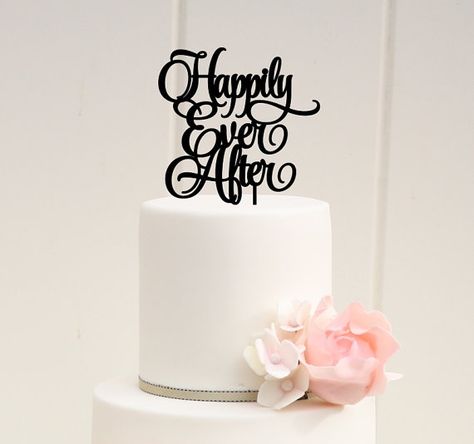 Happily Ever After Wedding Cake Topper by ThePinkOwlDesigns Deer Antler Wedding, Wedding Shower Cakes, Bridal Shower Cake Topper, Antler Wedding, Cupcake Display, Custom Wedding Cake Toppers, Bridal Shower Cake, Engagement Cakes, Cake Trends