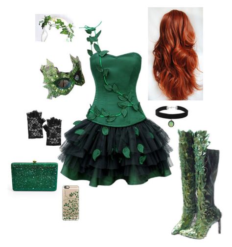 Poison Ivy Inspired Outfit, Diy Poison Ivy Costume, Ivy Makeup, Batman Villians, Poison Ivy Halloween Costume, Elven Costume, Eve Costume, Ivy Fashion, Poison Ivy Dc Comics