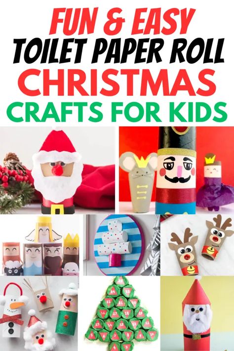 Make these fun and easy Toilet paper roll Christmas crafts with your kids. Keep kids entertained all winter with these adorable Christmas crafts and fun Christmas activity.. #diy #Christmascrafts via @eyankimedia Winter Crafts With Toilet Paper Rolls, Preschool Toilet Paper Roll Crafts, Christmas Crafts With Cardboard Tubes, Christmas Trees Made Out Of Toilet Paper Rolls, Toilet Paper Roll Christmas Tree Craft, Paper Towel Roll Ornaments, Toilet Tube Christmas Crafts, Toilet Paper Crafts For Kids, Paper Towel Roll Christmas Crafts