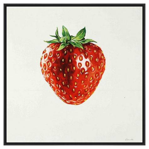 PTM Images Fraise Canvas Wall Art - 9-41768A Strawberry Tattoo, Strawberry Art, Giclee Painting, Framed Painting, Big Canvas, Great Big Canvas, Wrapped Canvas Art, Canvas Print Wall, Canvas Art Print