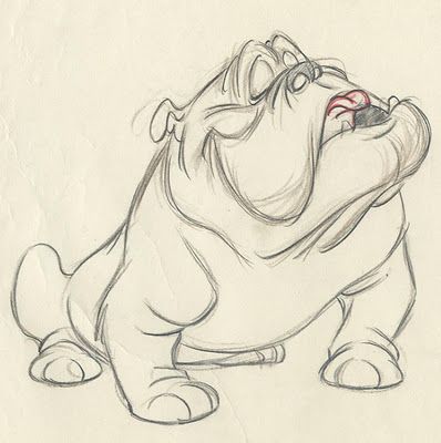 Drawing Disney Easy, Bulldog Drawing, Drawing Disney, Bull Art, Animation Sketches, Bulldog Art, Pencil Design, Disney Sketches, A Bull