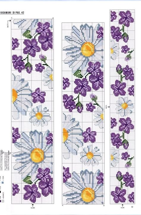 Cross Stitch Border Pattern, Floral Cross Stitch Pattern, Cross Stitch Books, Pola Kristik, Cross Stitch Needles, Cross Stitch Patterns Flowers, Cross Stitch Bookmarks, Pola Sulam, Beaded Cross Stitch