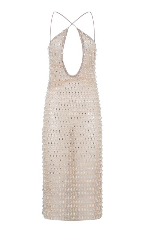 Crystal-Drops Cutout Midi Dress By Des Phemmes | Moda Operandi Neutral Nature, Cutout Midi Dress, Designer Runway, Designer Cocktail Dress, Couture Outfits, 90s Vibes, Womens Cocktail Dresses, Runway Collection, Fashion Shows