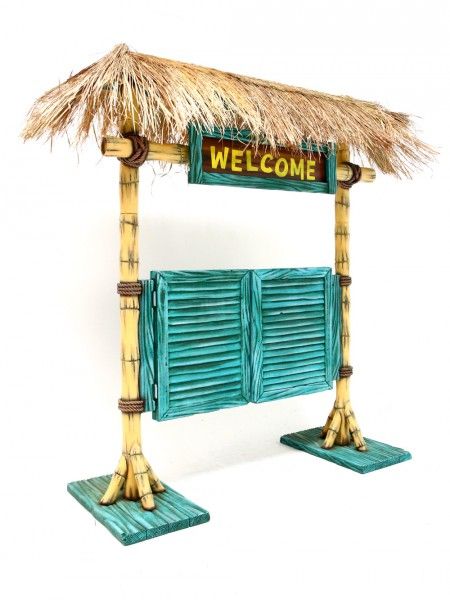 Tropical Decorations Party, Beach Bar Ideas, Tiki Bars Diy, Outdoor Restaurant Patio, Event Entrance, Outdoor Restaurant Design, Tiki Bar Decor, Event Props, Prop Hire