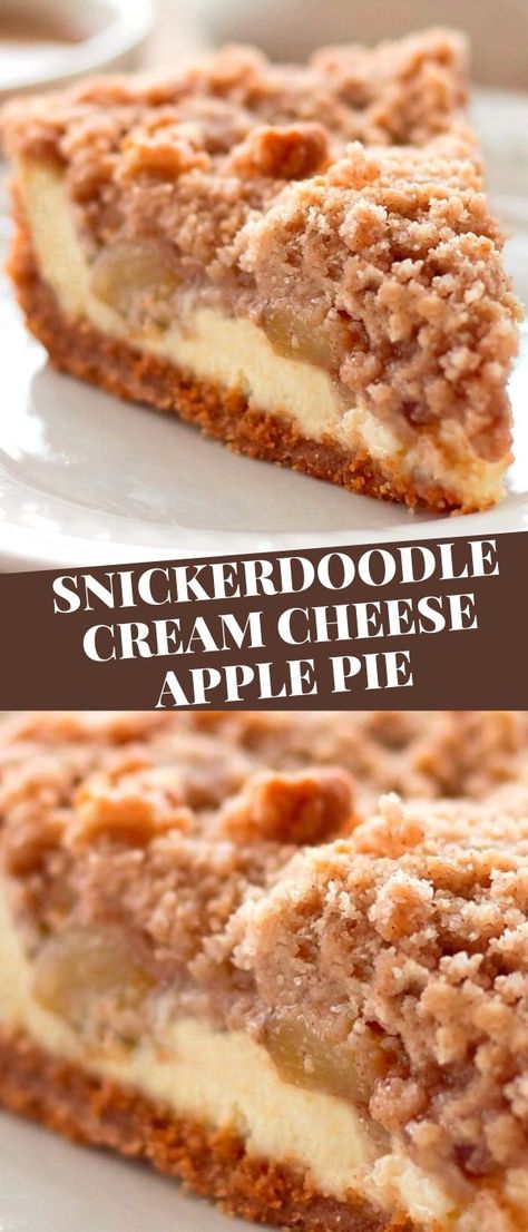 Cheese Apple Pie, Snickerdoodle Cookie, Apple Pie Filling, Apples And Cheese, Oreo Dessert, Cookie Crust, Crumb Topping, Apple Pies Filling, Delicious Pies