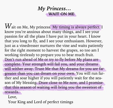 Beautiful <3 I need a DAILY reminder not to get ahead of God!!! If I Had Nine Lives, Deep Meaningful Quotes, Gods Princess, Ayat Alkitab, Spiritual Inspiration, Verse Quotes, Trust God, Faith Quotes, Love Letters