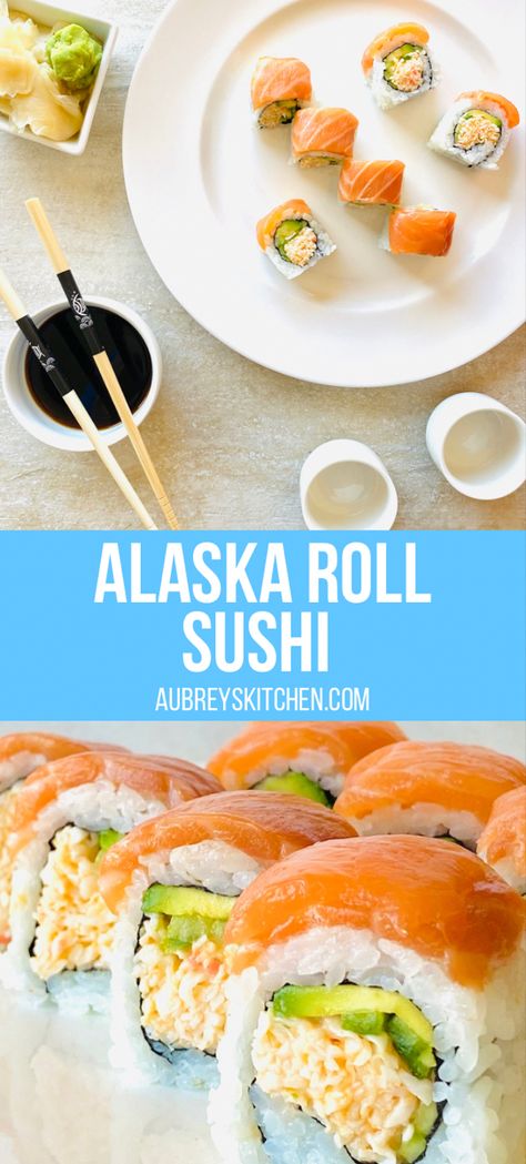 Home Sushi Recipe, Alaska Roll Sushi, How To Make Sushi With Bazooka, Diy Sushi Recipes, Basic Sushi Rolls, Best Sushi Recipes, Salmon Sushi Rolls Recipes, Philly Sushi Roll, At Home Sushi Recipes