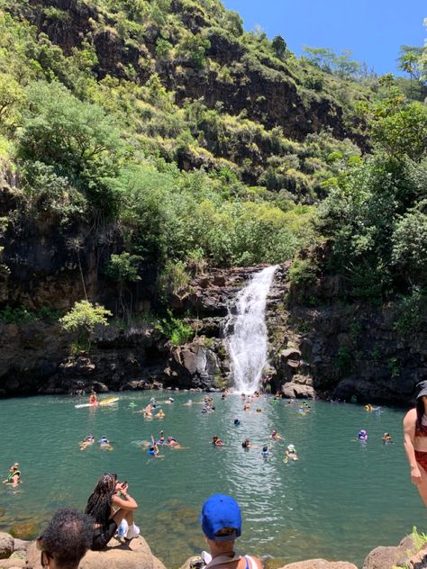 Water Falls Aesthetic, Arethusa Falls, Swimming In Waterfalls Aesthetic, Hawaii Waterfall Aesthetic, Waimea Falls, Kawasan Falls, Banyu Wana Amertha Waterfall, Senior Trip, Watch This Space