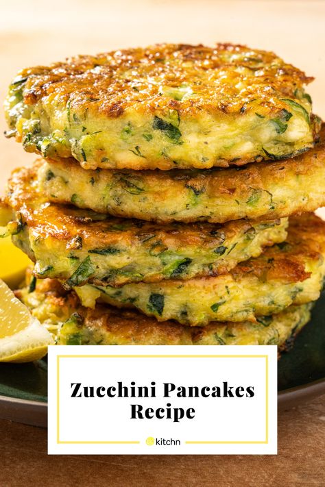 Salty Pancakes Recipes, Salty Pancakes, Zucchini Pancakes Recipe, Squash Pancakes, Savoury Pancake Recipe, Spinach Pancakes, Zucchini Pancakes, Zucchini Feta, Ricotta Pancakes