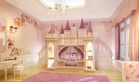 If you’re one of of those people who wants to feel like a pretty, pretty princess when you sleep, this gallery is for you! (…and if you’re an adult with, perhaps, a younger daughter–bear with me; you still might enjoy some of the ridiculous craftsmanship displayed here). So check it out: 27 different bed ideas … Princess Bunk Beds, Princess Castle Bed, Princess Bedrooms, Castle Bed, Castle Bedroom, Disney Bedrooms, Bunk Bed With Slide, Princess Bedroom, Bunk Beds With Stairs