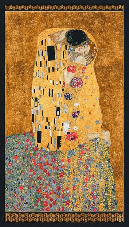 The Kiss Gustav Klimt, Art Klimt, Klimt The Kiss, The Kiss (klimt), Gustav Klimt Art, Klimt Art, Quilt Stores, Rainbow Swirl, Robert Kaufman Fabrics