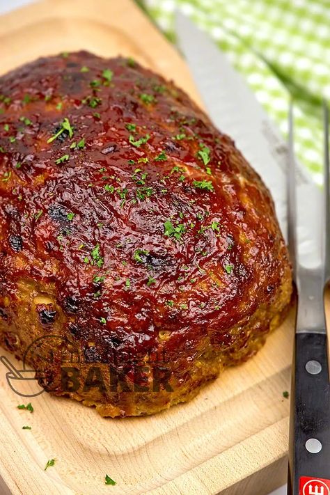 Asian Meatloaf - The Midnight Baker - Lower Fat Asian Meatloaf, Basic Meatloaf Recipe, Basic Meatloaf, Baked Meatloaf, Low Carb Meatloaf, Homemade Meatloaf, Classic Meatloaf Recipe, Healthy Low Carb Dinners, Easy Meatloaf