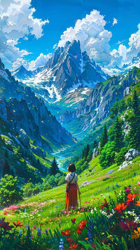 Into the Valley By zar4fussion iPhone Wallpaper HD Scenery Inspiration, Books Cover, Dreamy Artwork, Fantasy Worlds, Abstract Art Wallpaper, Pretty Landscapes, God Pictures, Fantasy Art Landscapes, Lucid Dreaming