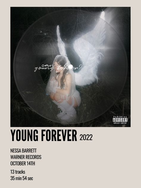 Nessa Barrett Album Cover, Young Forever Nessa Barrett, Nessa Barrett Poster, Nessa Barrett Young Forever, Young Forever Album, Aesthetic Polaroid, Forever Tattoo, Tim Burton Characters, Mini Polaroid