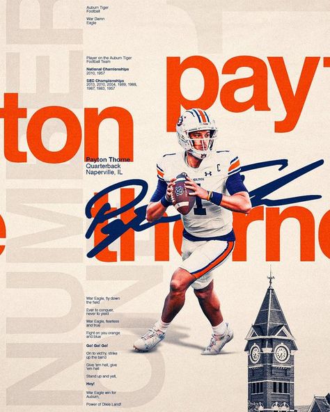 Auburn Tigers Football, Auburn Football, Sports Design Inspiration, Sport Poster Design, Sports Graphics, Sports Graphic Design, Auburn Tigers, Birthday Poster, Sport Poster