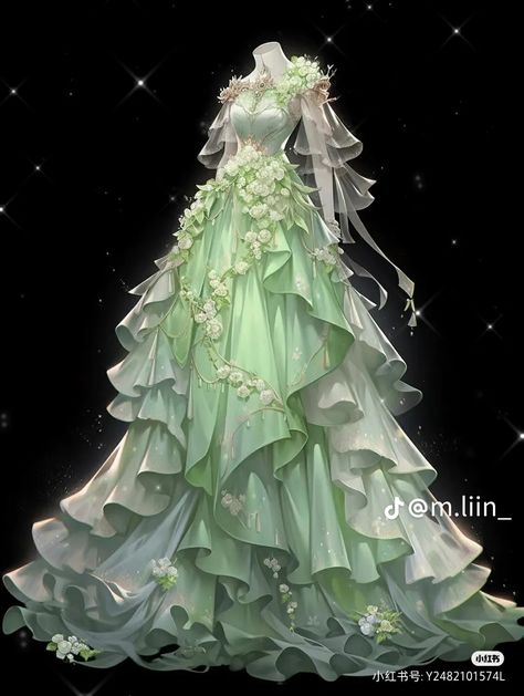 Japanese Wedding Dress, Ball Gowns Fantasy, Forest Clock, Chinese Fancy Dress, Fairytale Gown, Princess Bridal Gown, Sage Green Dress, Crazy Ideas, Photos Of People