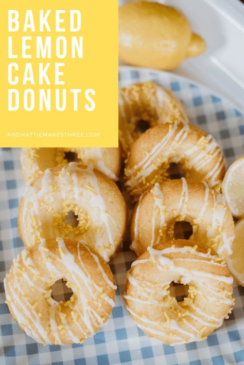 Lemon Cake Donut Recipe, Air Fryer Donut Recipes No Yeast, Boston Recipes, Cake Mix Doughnuts, Donut Recipe No Yeast, Cake Donuts Baked, Cake Mix Donuts, Homemade Donut, Cake Donuts Recipe