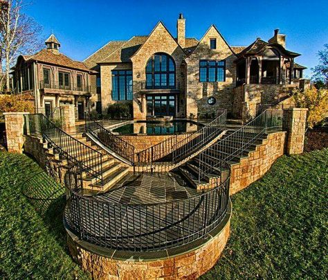 Gorgeous home Hidden Mansion, Stone Mansion, Stone Exterior, Dream Mansion, A Mansion, Country Side, Luxury Homes Dream Houses, Beautiful House, Dream House Exterior