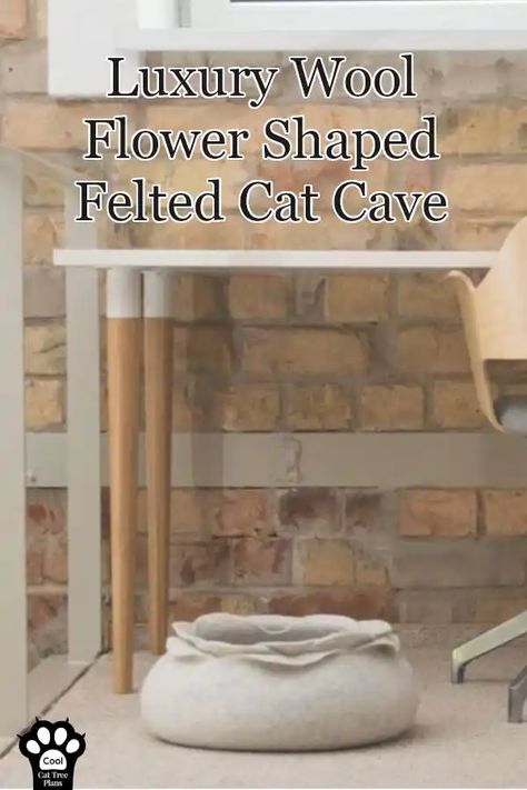 Cat Beds - Luxury Wool Flower Shaped Felted Cat Cave - Cool Cat Tree Plans Cool Cat Beds, Luxury Cat Furniture, Cat Tree Plans, Diy Cat Bed, Cat Beautiful, Cool Cat Trees, Felted Cat, Modern Cat Furniture, Tree Plan