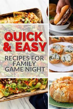 Easy Meals For Game Night, Snacks For Game Night Appetizers, Game Night Dinner Ideas Meals, Game Night Recipes Parties, Fun Game Night Snacks, Meals For Game Night, Dinner Ideas For Game Night, Game Night Meal Ideas, Easy Movie Night Dinner