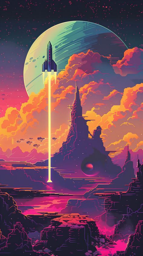 Pixel Art Inspired SciFi Wallpapers 👉 Click the image/link to download for free in high quality 🖥️Subscribe for Daily Free Wallpapers at Coolnerdstuff.com #pixelartwallpaper #pixelart #wallpaper4k Pixel Art Wallpaper 4k, Wallpaper Pixel, Pixel Art Wallpaper, Wallpaper 4k, Comfy Cozy, Free Wallpaper, Retro Vibe, Mobile Wallpaper, Art Wallpaper