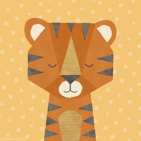 Nicole‣Little Great Design Co. on Instagram: “Our trip to the zoo this past weekend inspired me to feature Geometric Tiger on the grid this week, since I haven’t posted this guy since I…” Geometric Tiger, Tiger Art Print, Geometric Lion, Minimal Illustration, Tiger Artwork, 18x24 Frame, Tiger Illustration, Homeschool Room, Early Childhood Classrooms