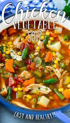 Chicken Soup Veggies, Vegetable And Potato Soup, Broth Type Soups, Chicken And Veggie Soup Crockpot, Chicken Vegetable Soup Recipes Crockpot, Shredded Chicken Vegetable Soup, Homemade Chicken Soup Crockpot, Soup Vegetables Recipes, Dice Tomatoes Recipes