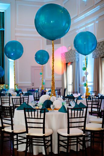 Giant balloons | Search Results | Michelle Edgemont Classy Balloon Centerpieces, Giant Balloon Centerpiece, Balloon With Streamers, Barmitzva Decoration, Tall Balloon Centerpieces, Ballon Center Piece Decorations, Barmitzva Party Ideas, Bar Mitzvah Centerpiece Ideas, Balloon Table Centerpieces Diy